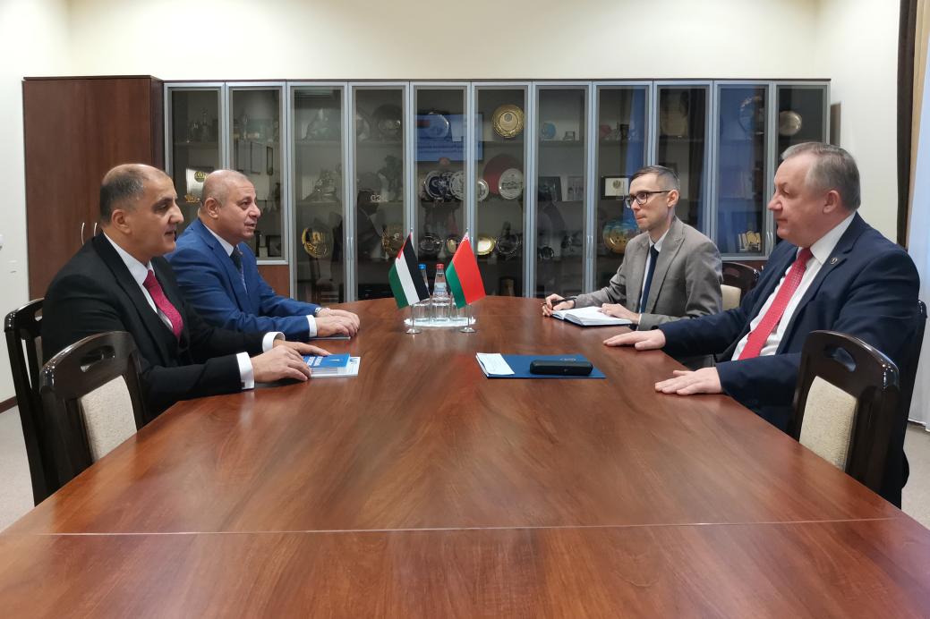 The BelCCI Chairman Mikhael Miatlikov meets the Ambassador Extraordinary and Plenipotentiary of Palestine Ahmed Mohammed al-Madbuh The BelCCI Chairman Mikhael Miatlikov meets the Ambassador Extraordinary and Plenipotentiary of Palestine Ahmed Mohammed al-Madbuh