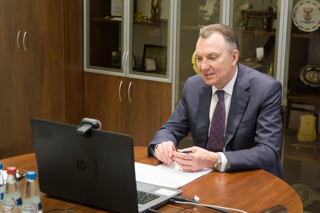 An online meeting of the BelCCI Chairman Vladimir Ulakhovich with Ambassador Extraordinary and Plenipotentiary of Belarus to Brazil Sergei Lukashevich An online meeting of the BelCCI Chairman Vladimir Ulakhovich with Ambassador Extraordinary and Plenipotentiary of Belarus to Brazil Sergei Lukashevich